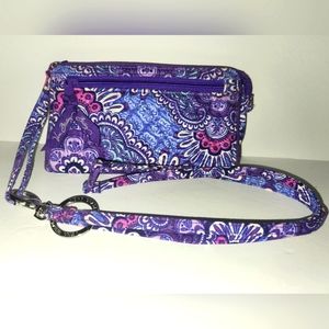 Vera Bradley Quilted Purple Floral Crossbody Purse
